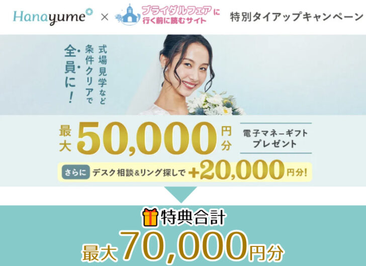 【タイアップサイト特別】条件クリアで全員もらえる！ハナユメ夏の式場探しキャンペーン